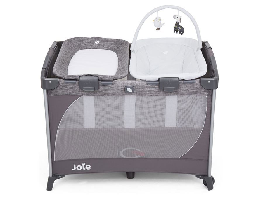 Giường cũi trẻ em Joie Commuter Change Snooze Linen grey