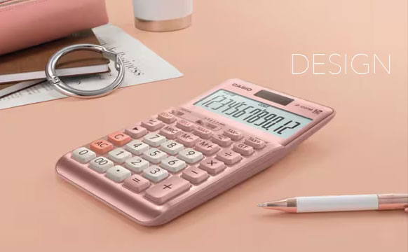 máy tính Casio JF-120FM-PK có thiết kế gọn nhỏ, hiện đại