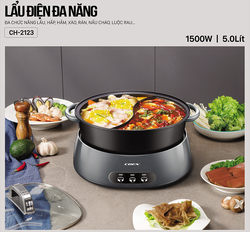 Lẩu điện đa năng Coex CH-2123