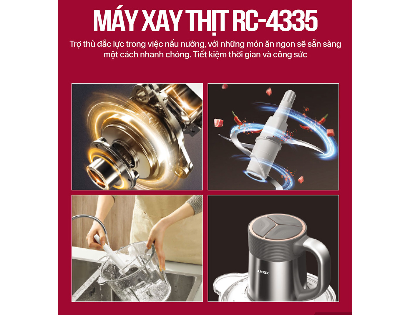 Máy xay thịt đa năng Roler  