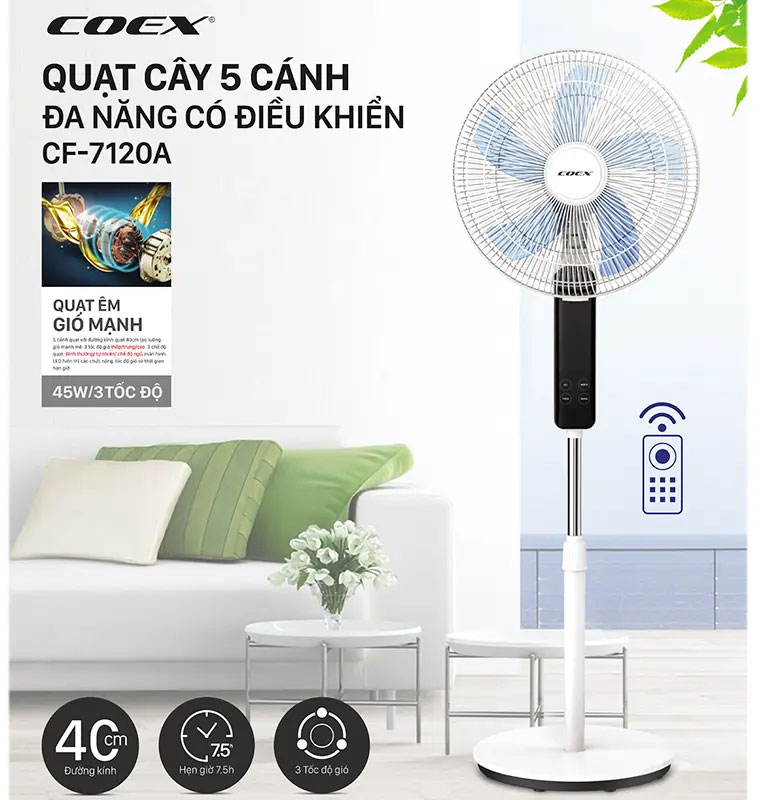 Quạt cây 5 cánh Coex CF-7120A