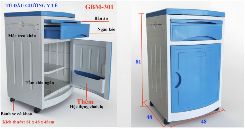 Tủ đầu giường y tế  
