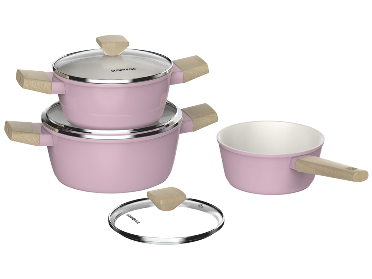 Bộ nồi phủ sứ Nano đáy từ Sunhouse Healthy SHG7979MP1