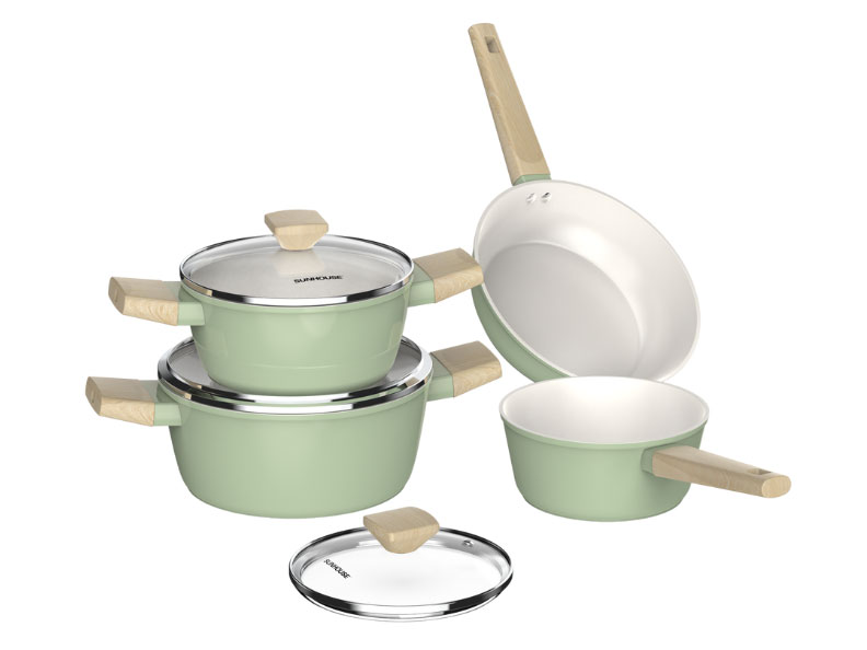 Bộ nồi phủ sứ Nano đáy từ Sunhouse Healthy SHG7979MT2