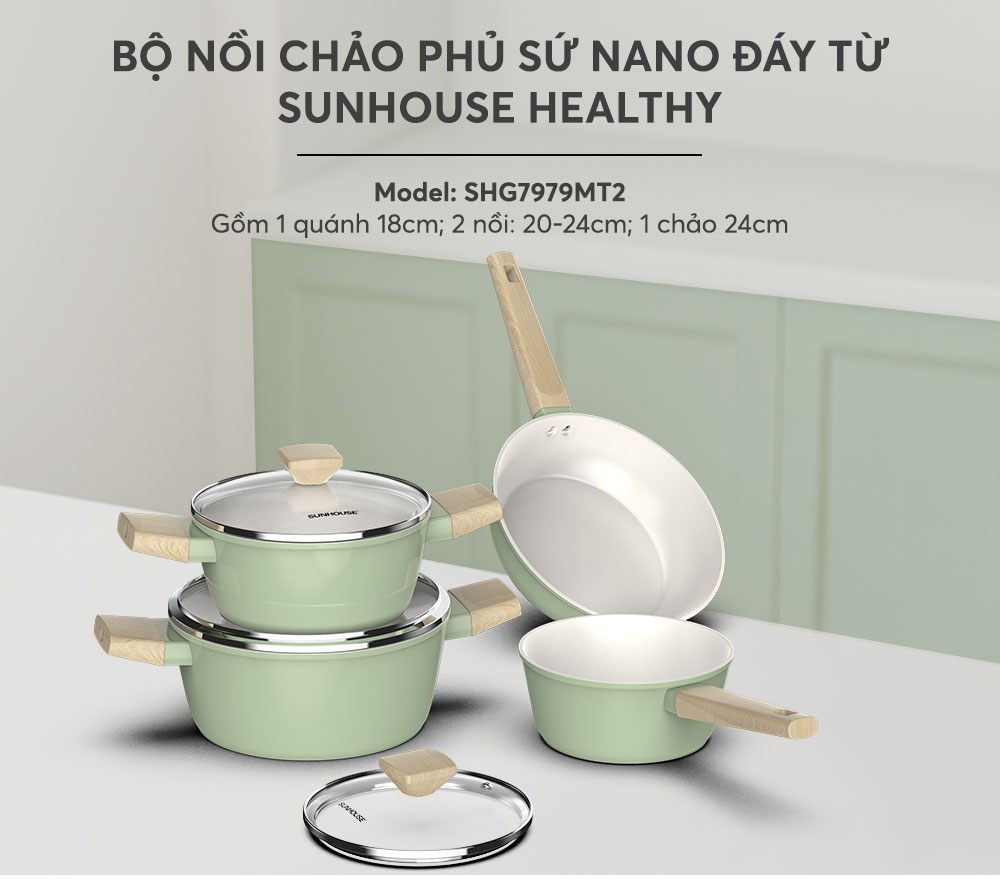 Bộ nồi chảo Sunhouse