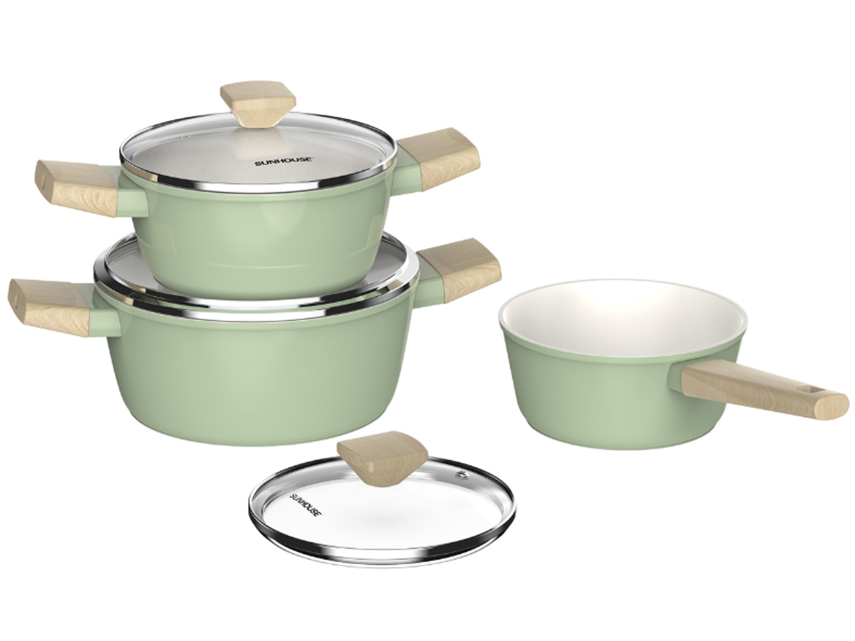 Bộ nồi phủ sứ Nano đáy từ Sunhouse Healthy SHG7979MT1