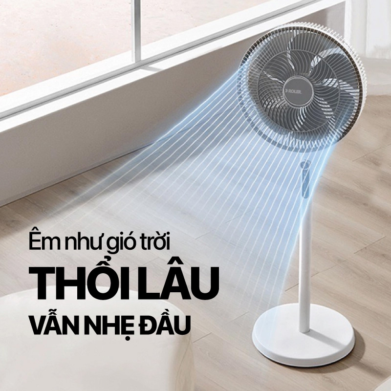 Quạt cây thông minh 7 cánh Roler RF-7124A màu trắng (Điều khiển từ xa)