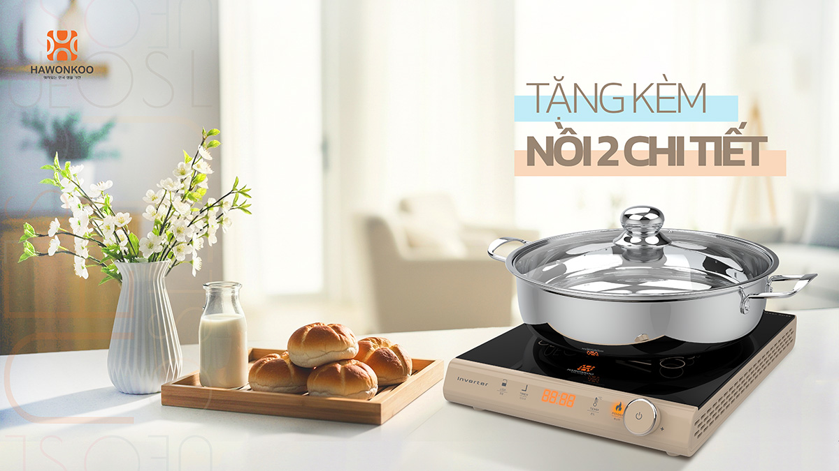 Bếp từ tặng nồi lẩu inox