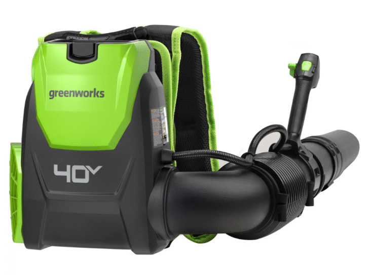 Máy thổi lá đeo lưng dùng pin 40V Greenworks BLF446 (chưa pin, sạc)