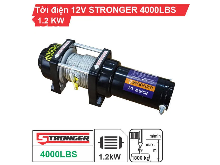 Tời điện Stronger 4000LBS (12V)