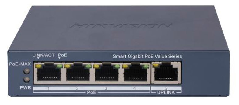 Switch mạng thông minh 4 cổng PoE Gigabit Hikvision DS-3E1505P-EI/M