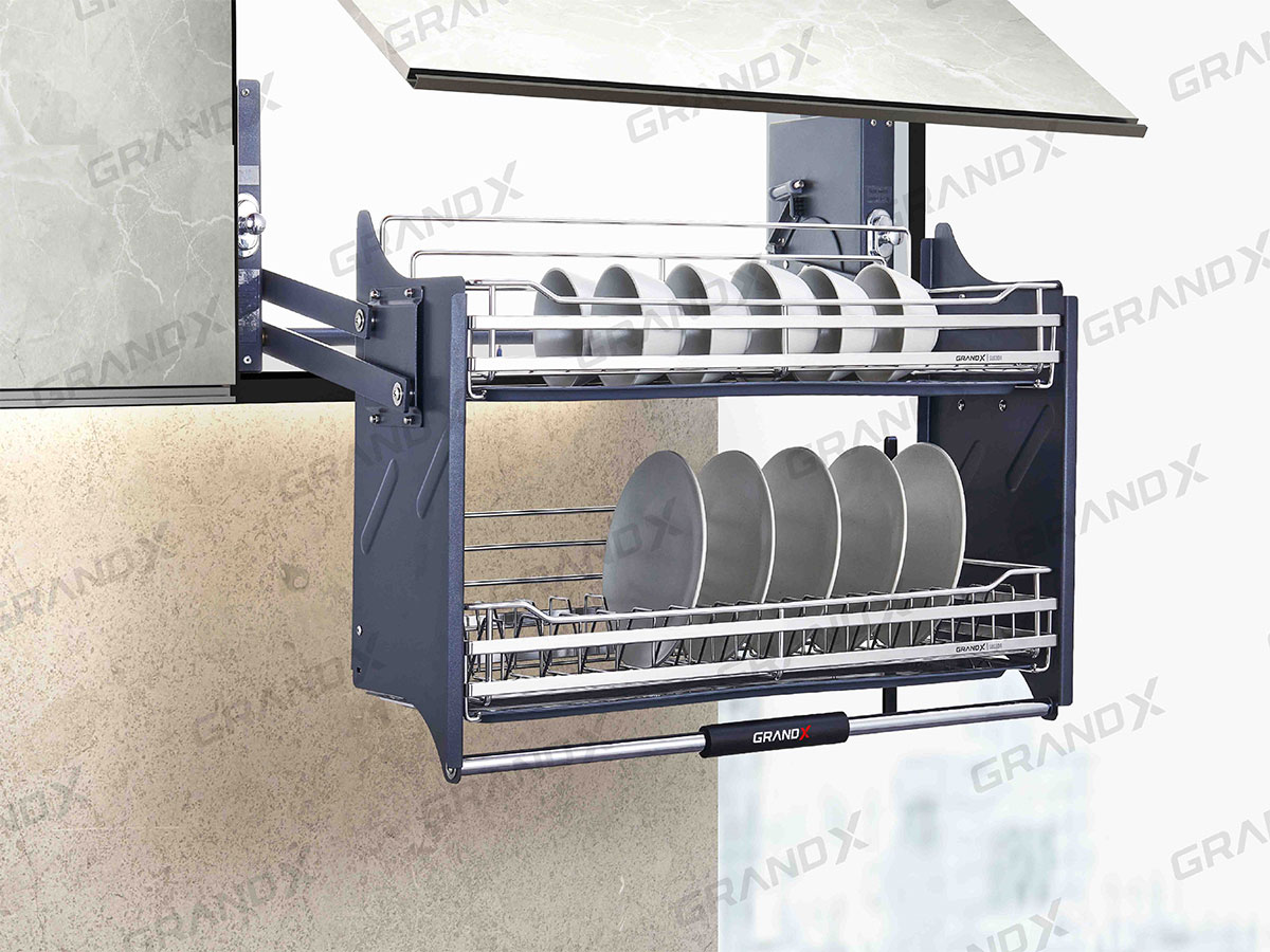 Giá bát nâng hạ nan dẹt khung inox 304 GrandX XL.90S2