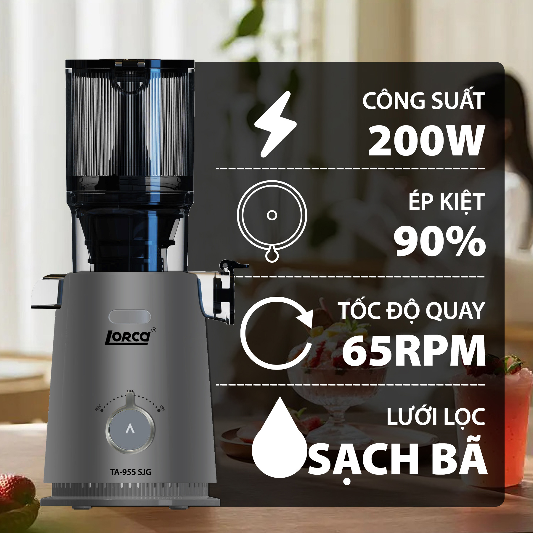 Máy ép trái cây Lorca TA-955SJG