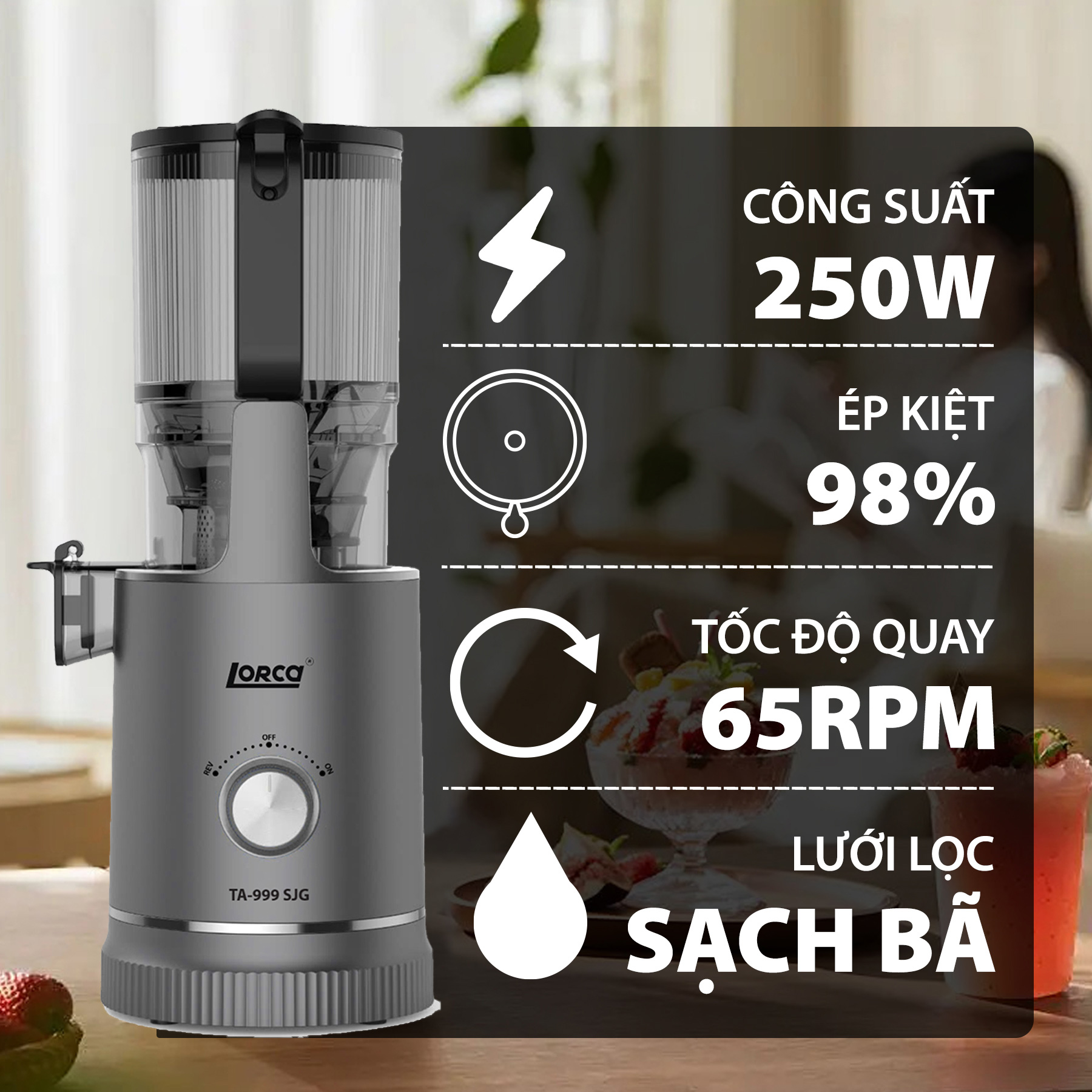 Máy ép chậm Lorca TA-999SJG