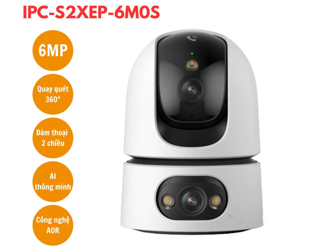 Camera wifi 2 ống kính quay quét 6MP IMOU IPC-S2XEP-6M0S