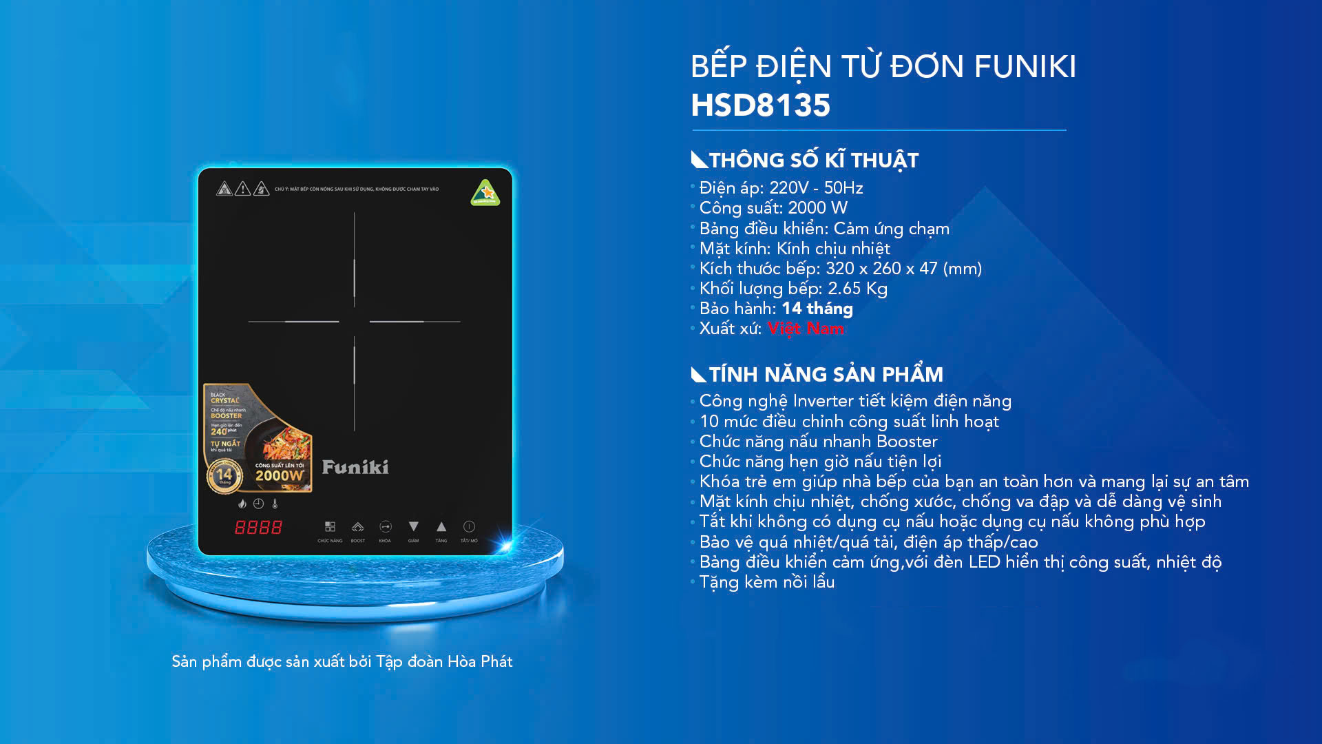Bếp điện từ đơn Funiki HSD8135