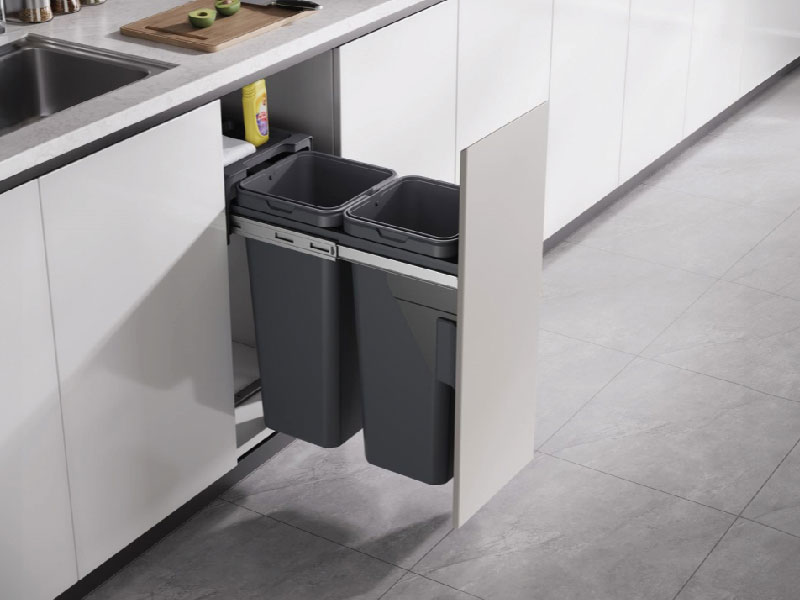 Thùng rác đôi gắn cánh kéo âm tủ GrandX XW.D30M