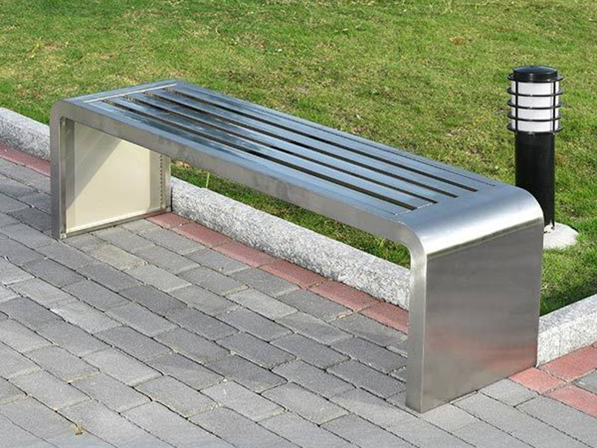 Ghế công viên inox không tựa 120cm