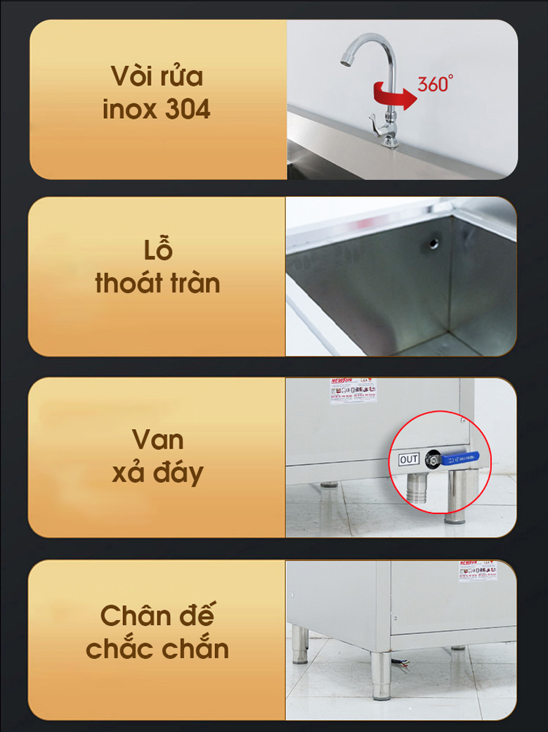 Máy rửa bát sóng siêu âm chậu đơn NewSun
