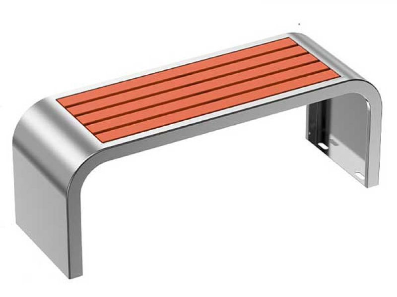 Ghế công viên inox không tựa gỗ nhựa 150cm