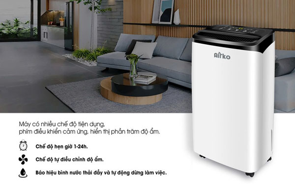 máy hút ẩm Airko ER-618C có kiểu dáng hiện đại