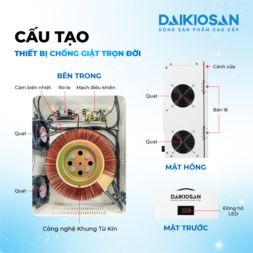Chống giật trọn đời Daikiosan 7.5KVA DE075 1F