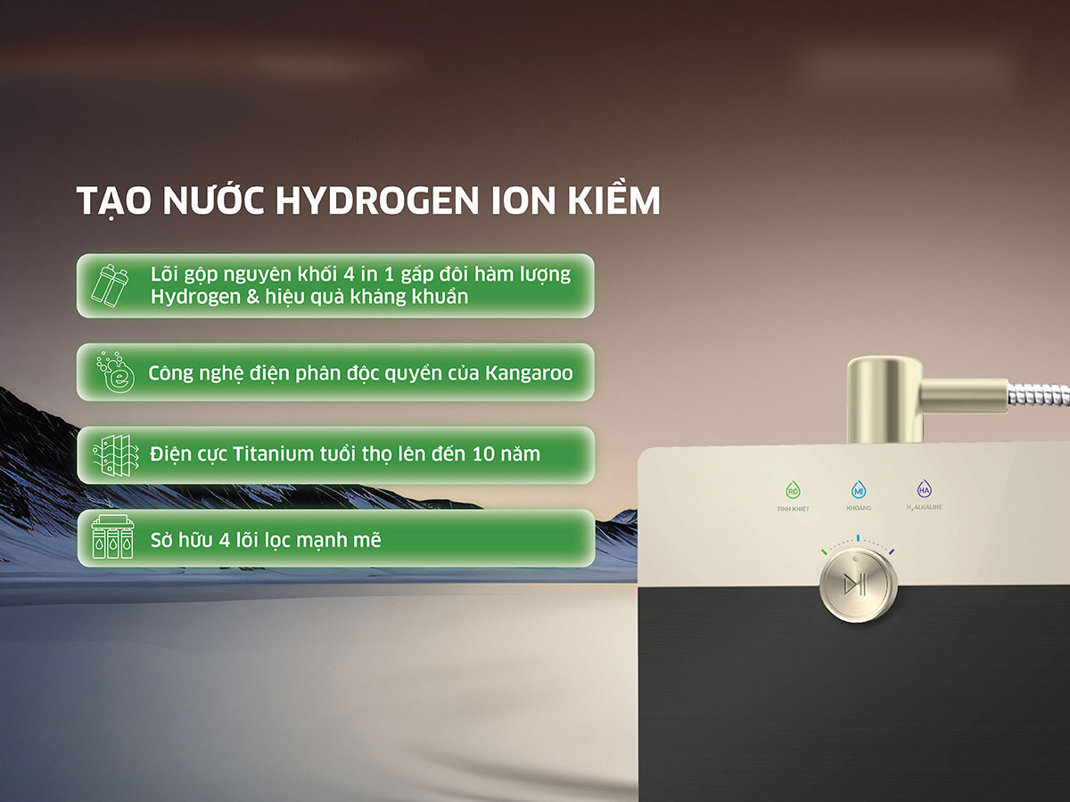 Máy tạo nước Hydrogen ion kiềm Kangaroo  