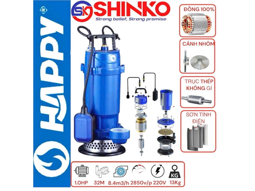 Máy bơm chìm nước sạch Happy HCS750H