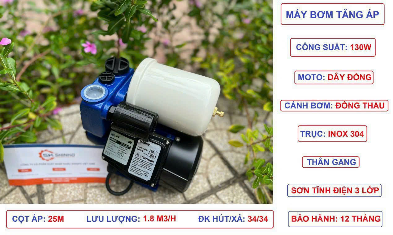 Máy bơm tăng áp tự động Happy Pump HTA150D