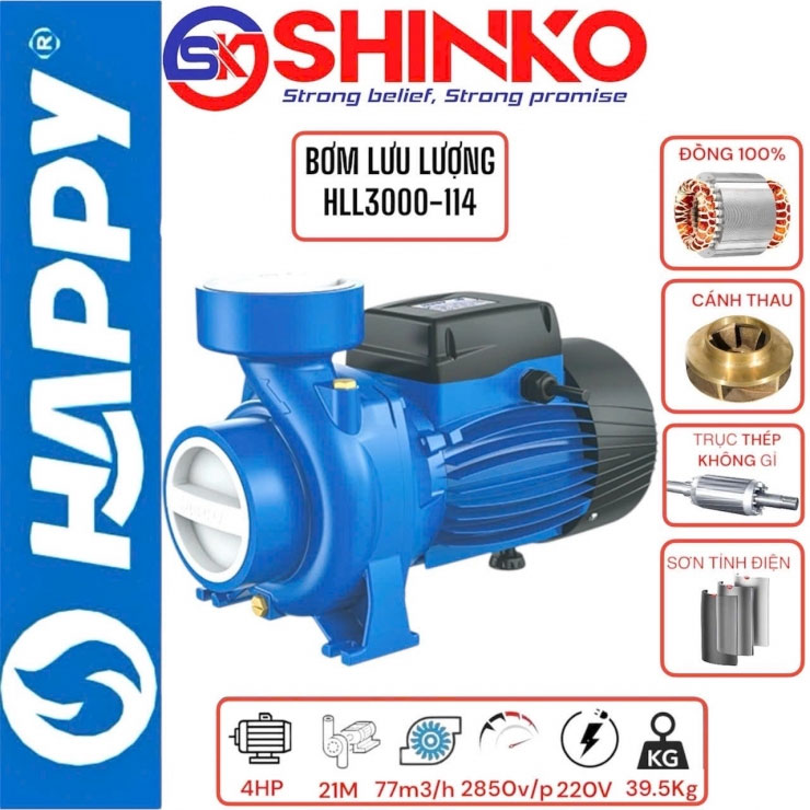 Máy bơm nước lưu lượng Happy HLL3000-114H