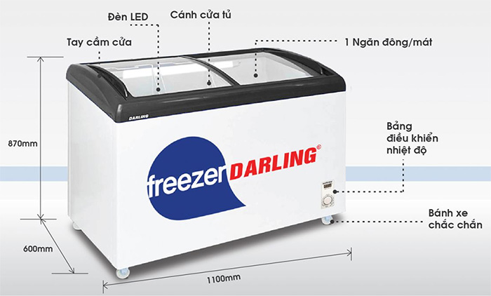 Tủ kem 1 ngăn Darling DMF-3079AEK