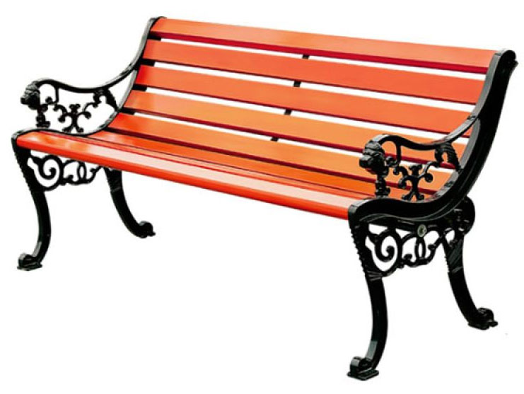Ghế công viên có tựa gỗ nhựa đầu hổ 120cm