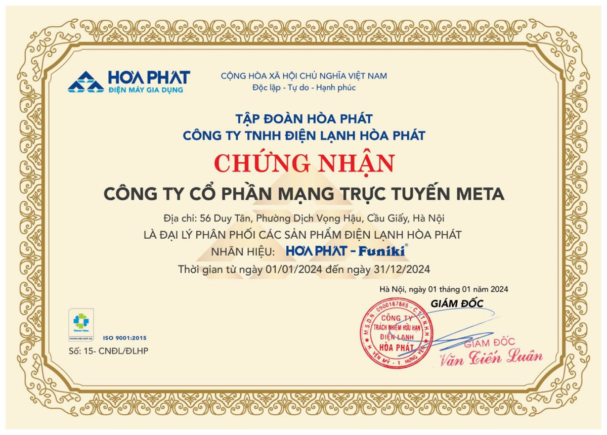 META là đại lý phân phối các sản phẩm Điện lạnh Hòa Phát META là đại lý phân phối các sản phẩm Điện lạnh Hòa Phát