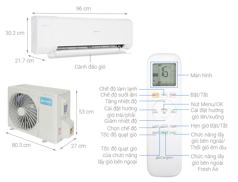 Máy lạnh 2 chiều Casper Inverter XH-09IF35 