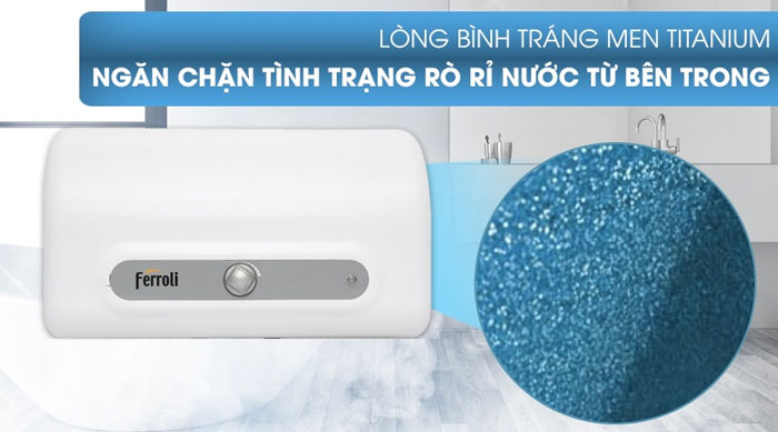 Bình nóng lạnh gián tiếp Ferroli QQ TE 20 lít có lớp Titan chất lượng