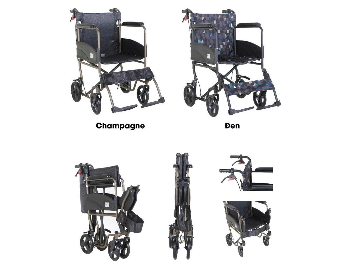 Xe lăn bánh nhỏ gấp gọn Lucass X-27