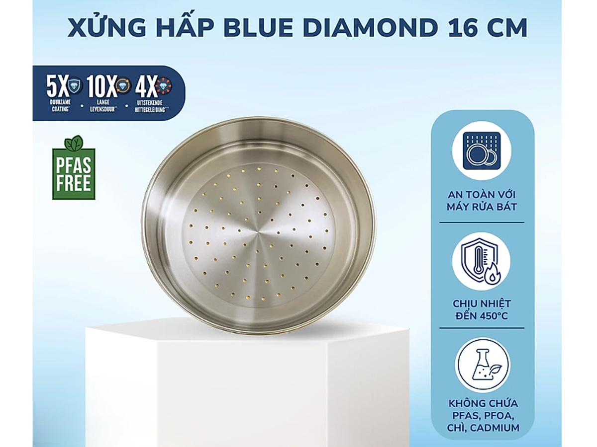 Xửng hấp cao cấp Blue Diamond 16 cm (CC004292-001)