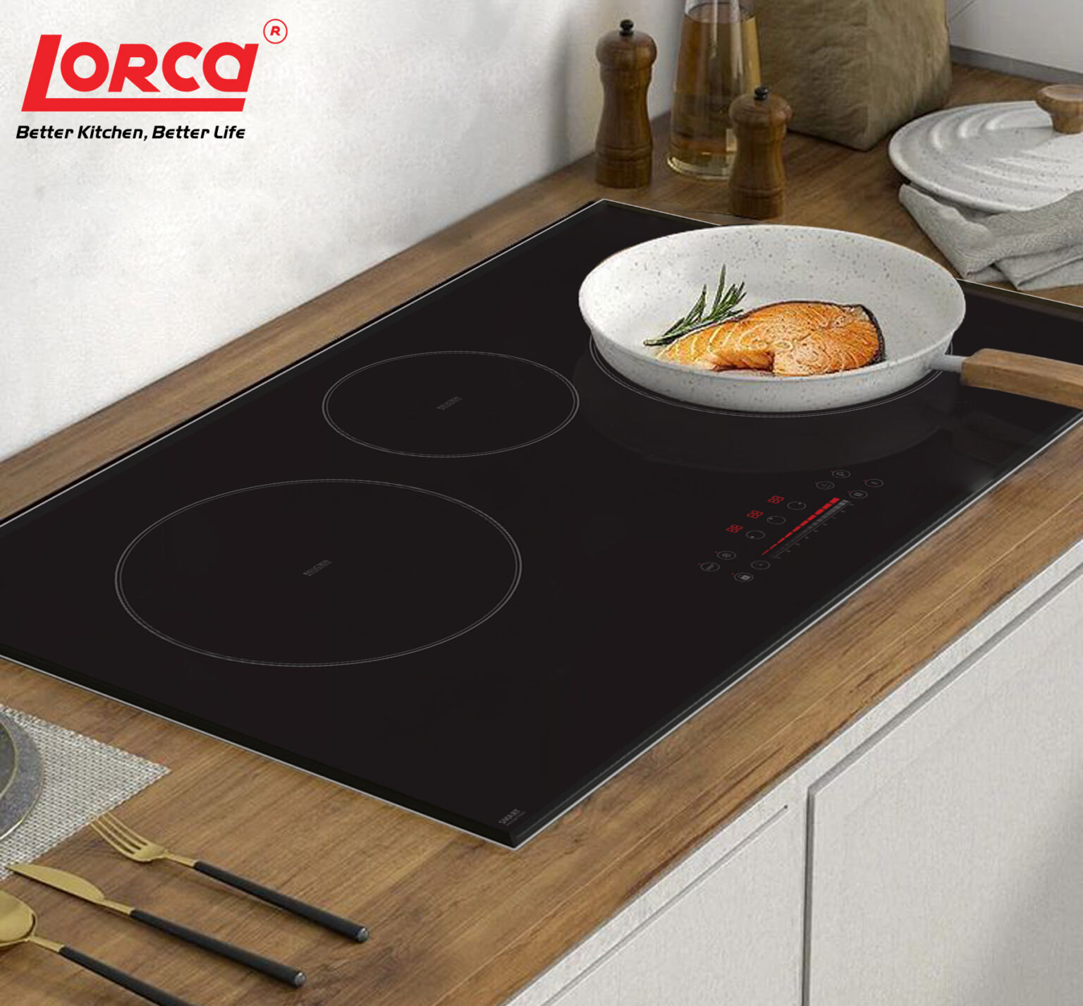 Thiết kế sang trọng, tinh tế chuẩn châu Âu Bếp từ ba Lorca LCI-309 Plus