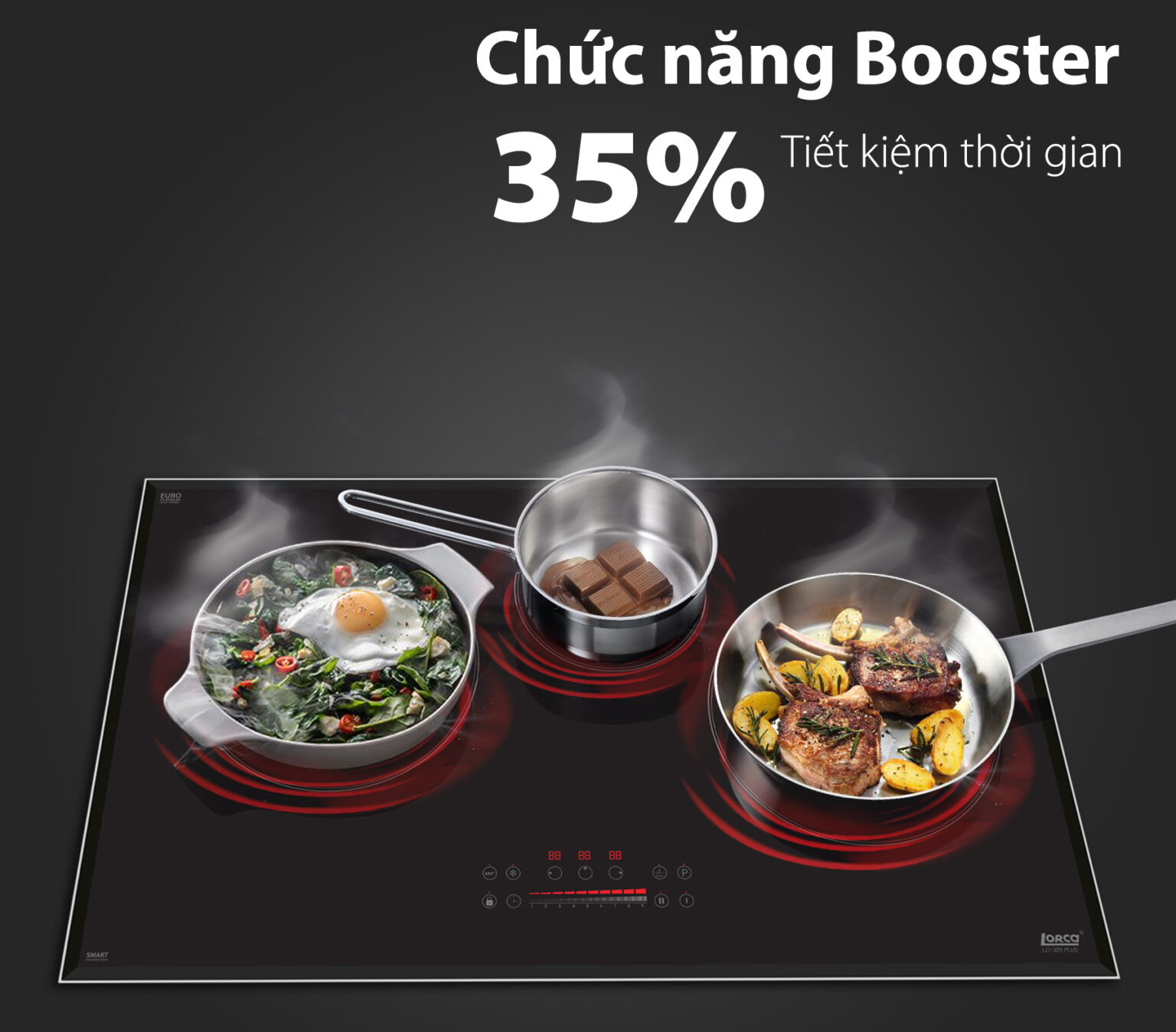 Tính năng Booster siêu tốc Bếp từ âm Lorca LCI-309 Plus