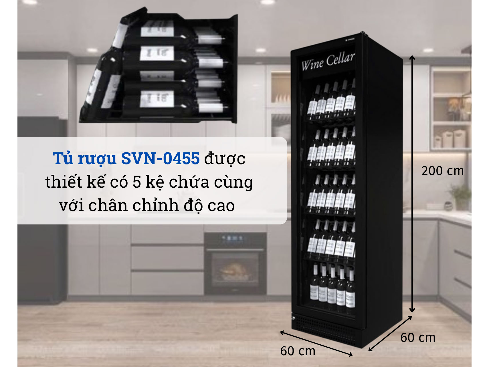 Tủ rượu Sanden SVN-0455 