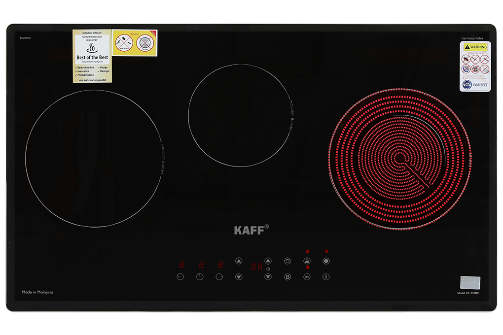 Bếp từ hồng ngoại 3 vùng nấu lắp âm Kaff KF-IC3801