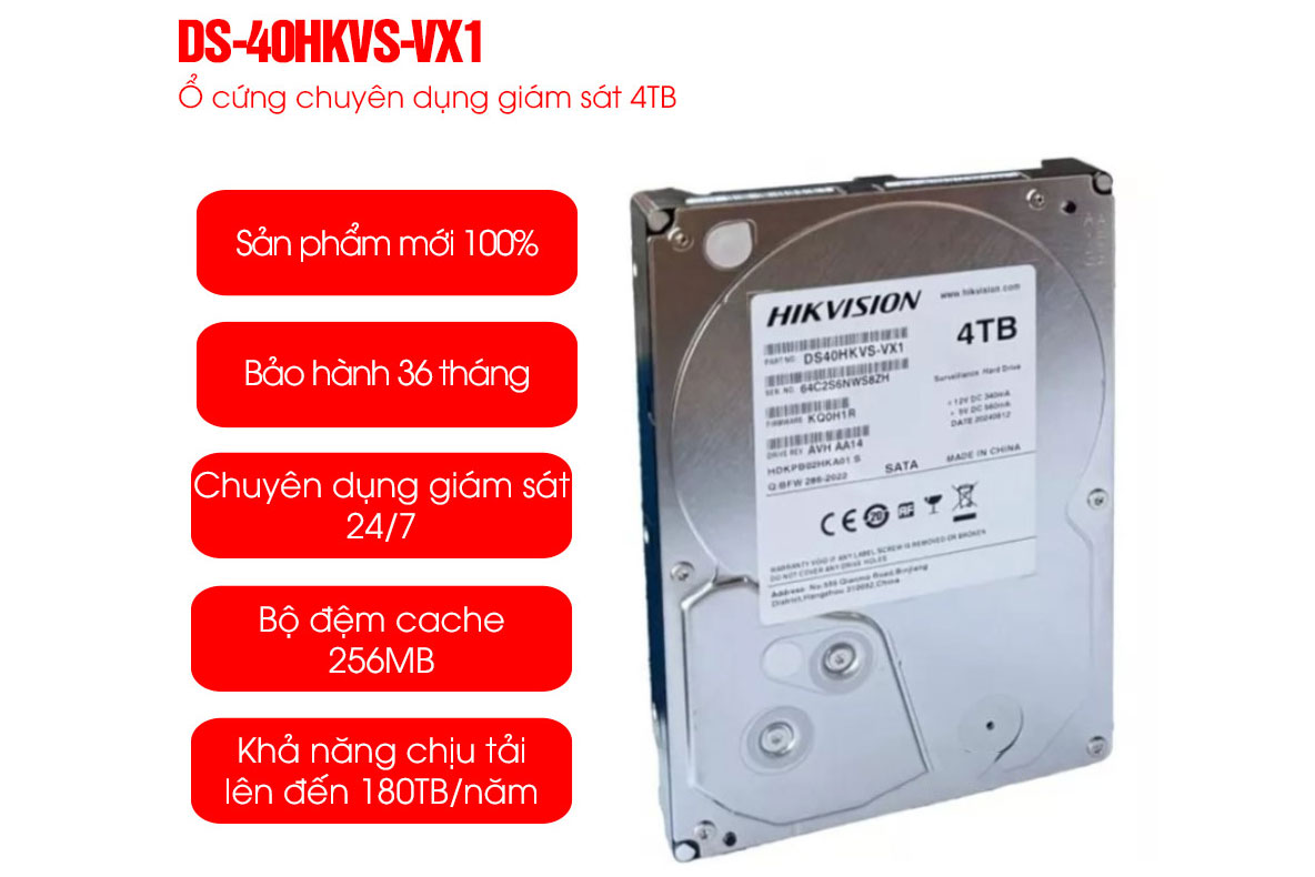 Ổ cứng giám sát 4TB Hikvision DS-40HKVS-VX1