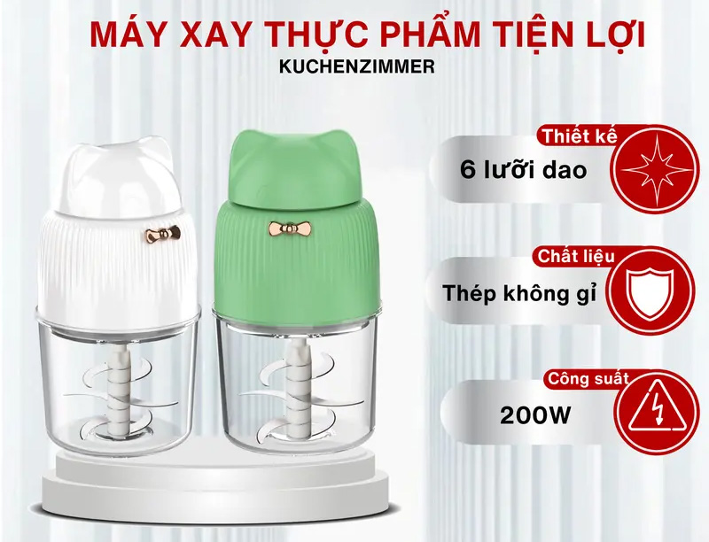 Máy xay thực phẩm siêu tiện lợi Kuchenzimmer 013642