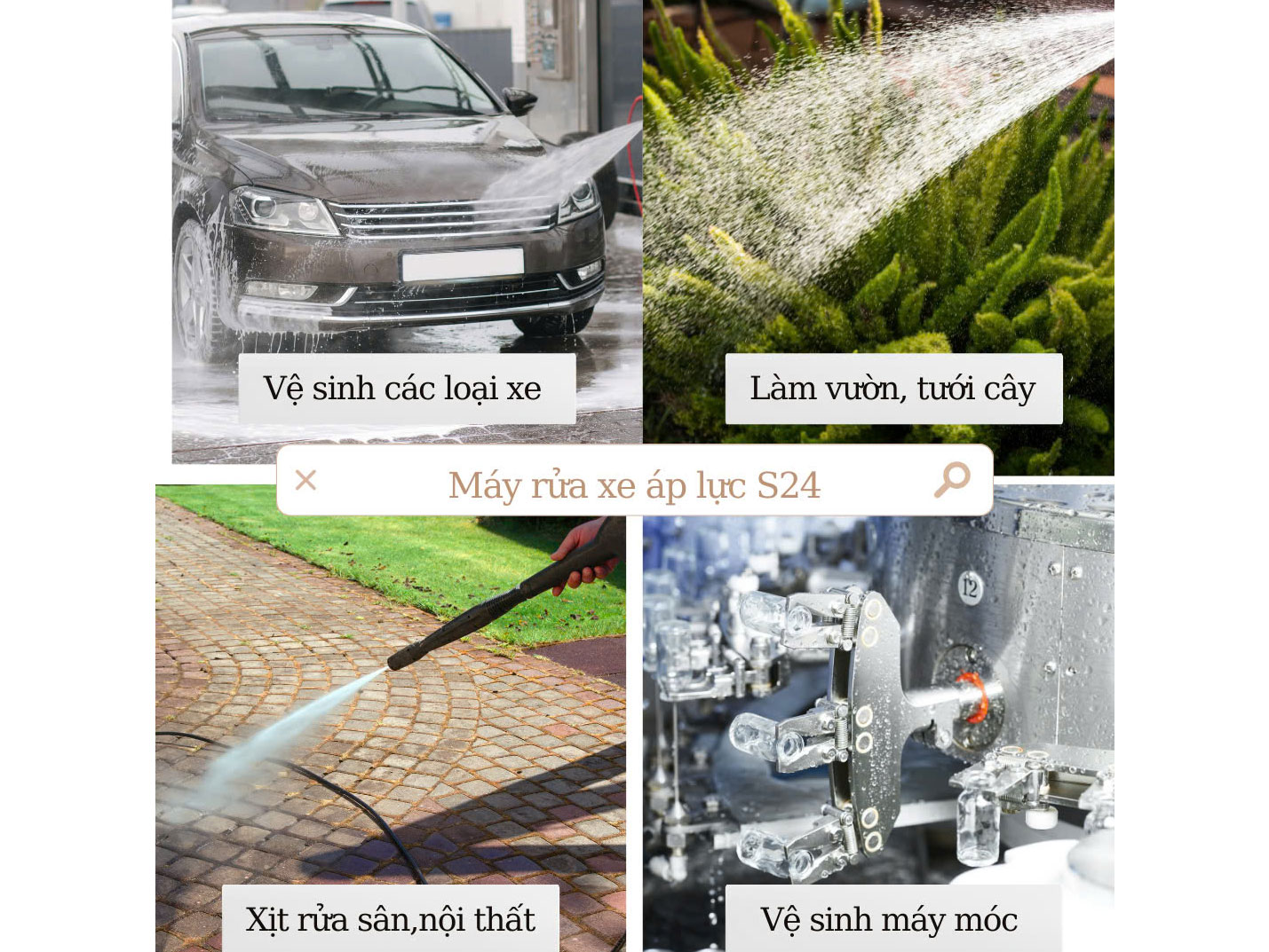 Máy rửa xe tự hút nước