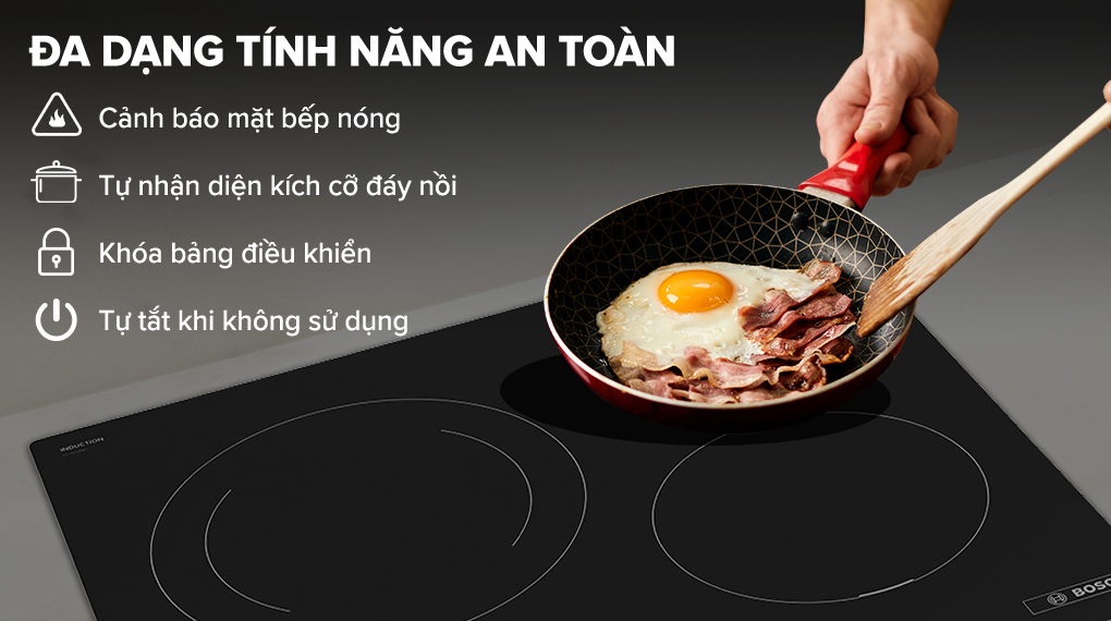 Bếp từ 3 vùng nấu lắp âm Bosch  