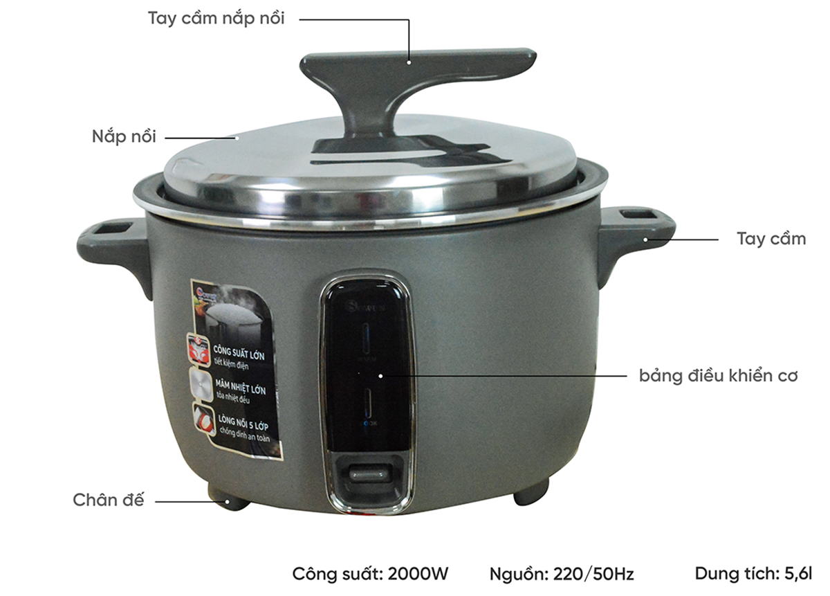 Nồi cơm điện Sowun SW 6956