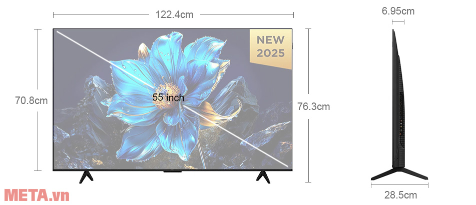 Google Tivi QLED TCL AI 4K 55 inch 55P7K