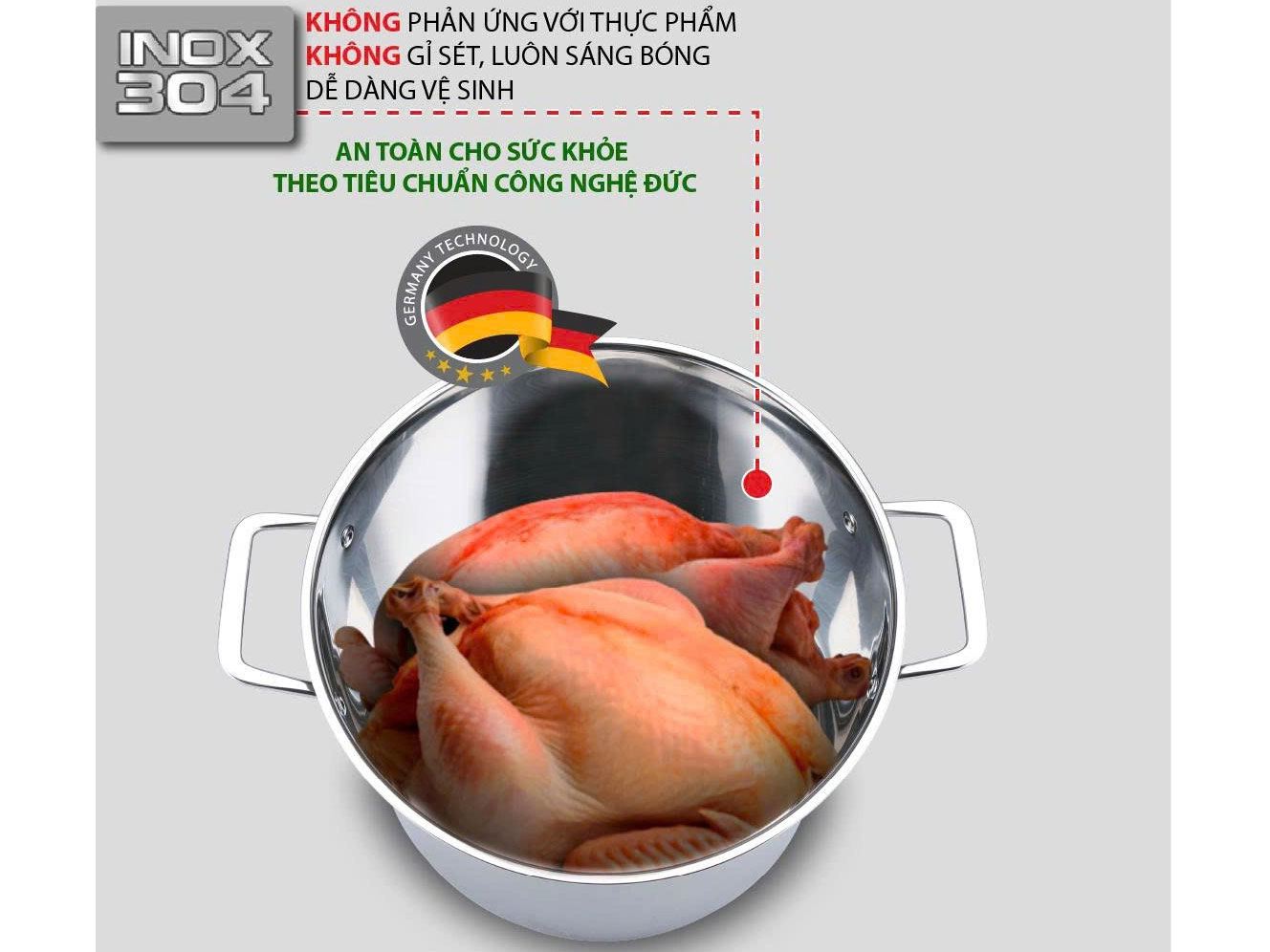 Nồi luộc gà 30cm Creen CR-S30 Nồi luộc gà 30cm Creen CR-S30