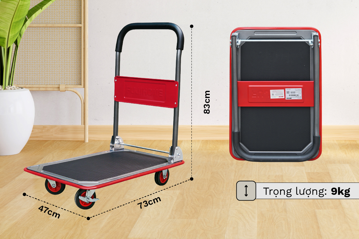 Kích thước của xe đẩy hàng   Xe đẩy hàng gấp gọn