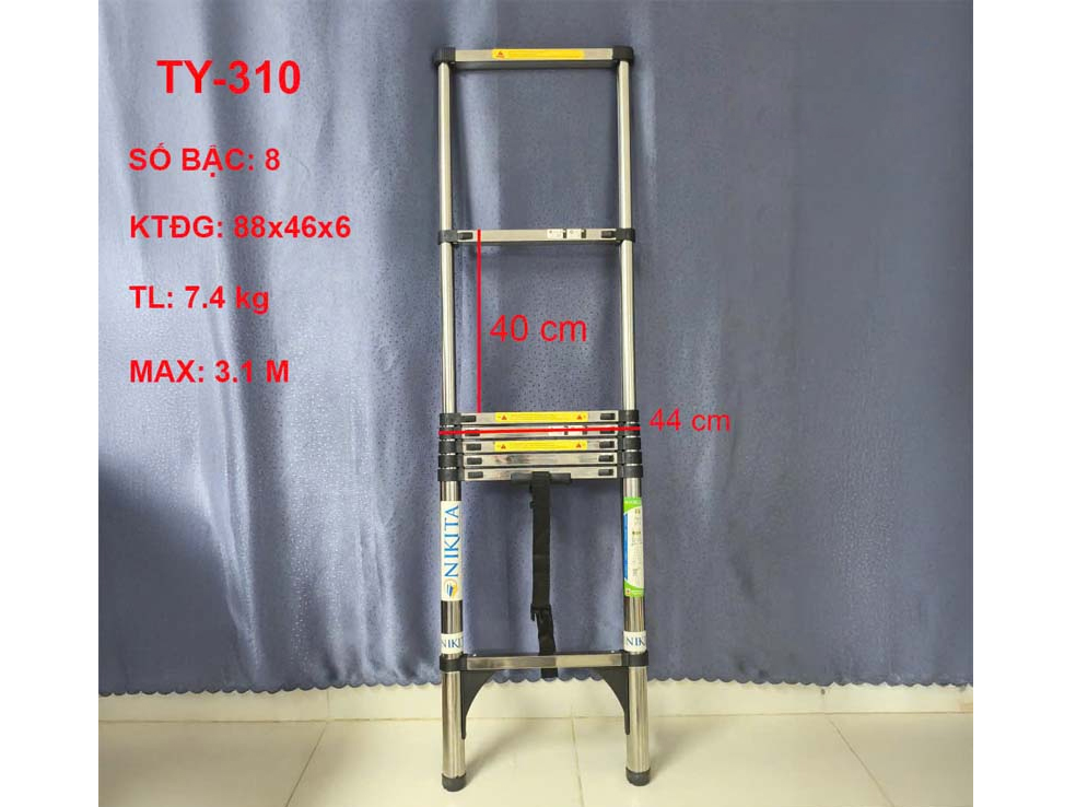 Thang inox rút đơn chống trượt Nikita TY-310
